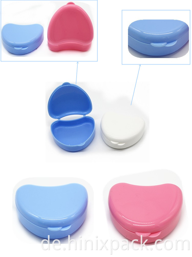 Heart-Shape Assorted Colours Plastic Dental Orthodontic Retainer Box